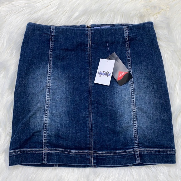 Vylette | Skirts | Nwt Kohls Vylette Denim Lycra Mini Skirt Size 13w ...